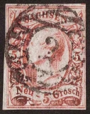 Sachsen, Michel-Nr. 12 a, Stempel Nr. 2 Leipzig, geprüft