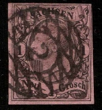Sachsen, Michel-Nr. 9 I, Stempel 2 (LEIPZIG)