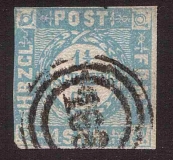 Schleswig-Holstein, Michel-Nr. 7, Stempel Nr. 163 (Bahnpost)