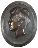 Bronzemedaille, Kopfrelief junge Dame (Lucie Schindowsky) 1906