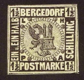 Bergedorf, Bergedorf, Michel-Nr. 3, 1 1/2 Schilling, gepr.