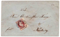 Hannover, Mi.-Nr. 14 c, kpl. Brief AURICH, Reihenzähler