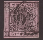 Baden, 9 Kreuzer 1851, Mi.-Nr. 4.b, Stempel-Nr. 87