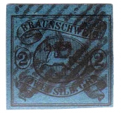 Braunschweig, Mi.-Nr. 7a, 2 SGR, Nummernstempel 8
