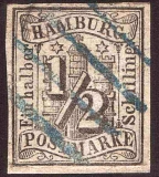 Hamburg, Mi.-Nr. 1, geprüft, blauer Stempel