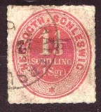 Schleswig-Holstein, Michel-Nr. 15, Rundstempel HADERSLEBEN