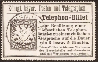 Bayern  Telefon-Billet, Telefon-Billet 25 Pfennig, TB 20, Rundst