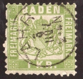 Baden, Mi.-Nr. 23, 1 Kreuzer 1862, Stempel LAHR